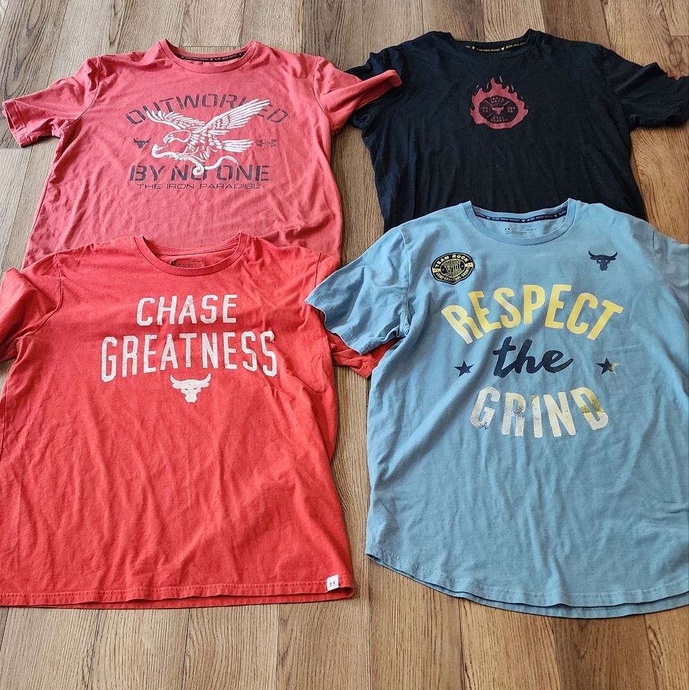 Under Armour Project Rock 4 Tshirts bundle size large